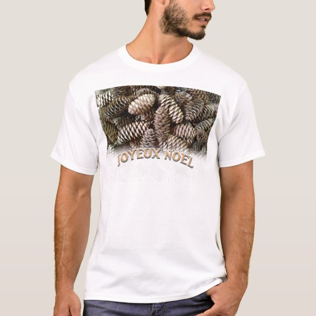 Joyeux Noel jul Helgdag Gräs Cone Tee Shirt (Framsida)