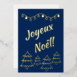 Joyeux Noel jul Ljus Julafton Träd Blue