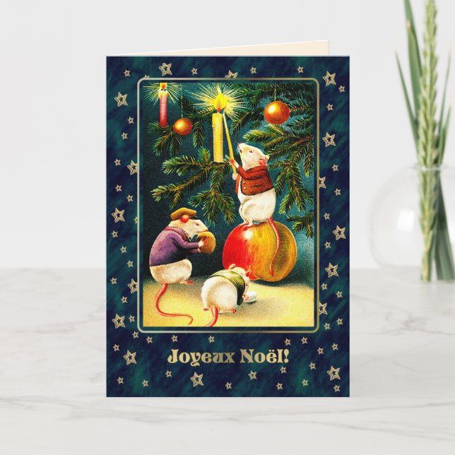 Joyeux Noël. Julkort i Fransk Helgkort (Framsida)