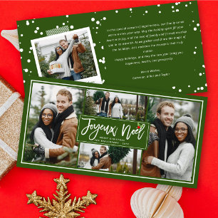 Joyeux Noel Julpenselskript Simple 4 Photo Julkort