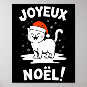 Joyeux Noël Khao Manee White Cat jultomten Poster