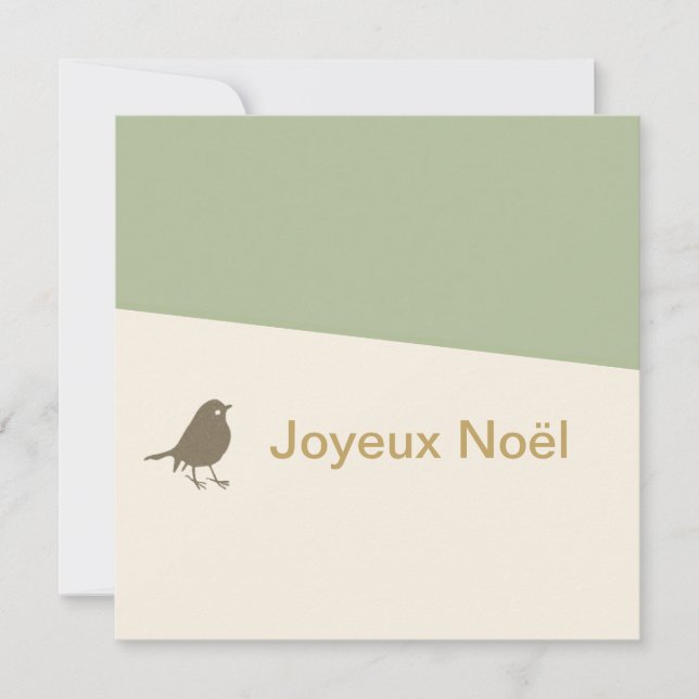 Joyeux Noel Little Bird Snö jul Julkort (Framsida)