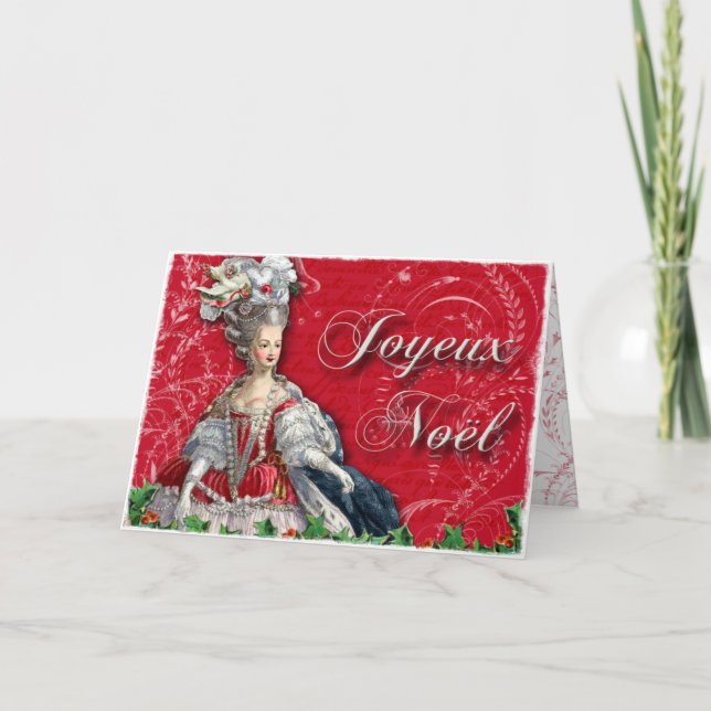 Joyeux Noel Marie Antoinette jul Helgkort (Framsida)