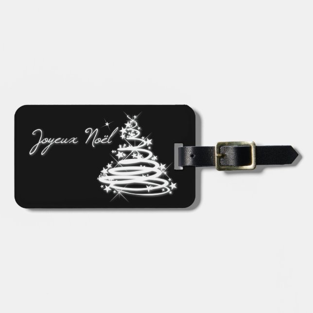 Joyeux Noël med Julgran Bagagebricka (Horisontell Framsida)