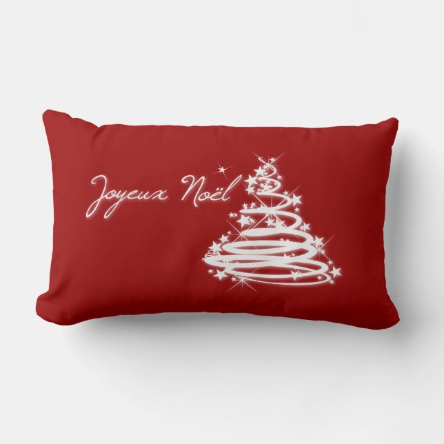 Joyeux Noël med Julgran Lumbarkudde (Framsida)