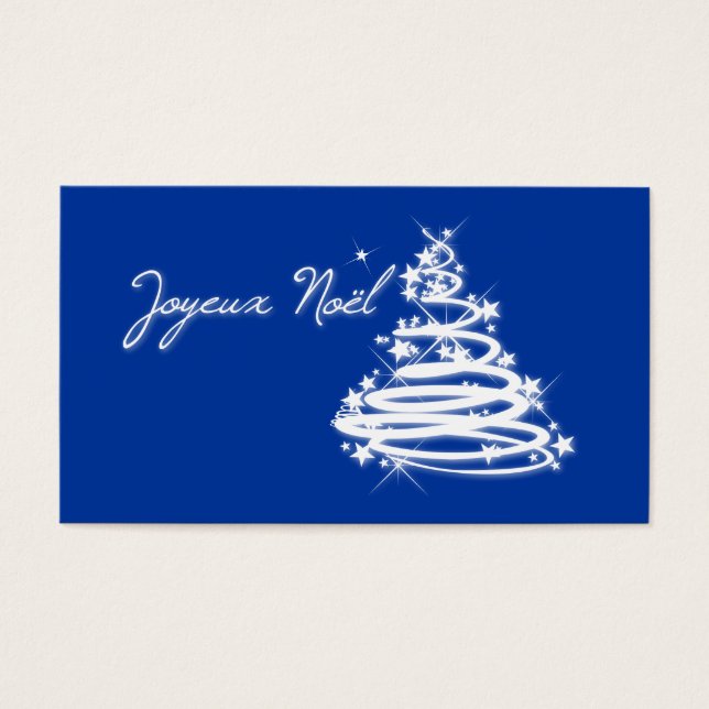 Joyeux Noël med Julgran Visitkort (Framsidan)