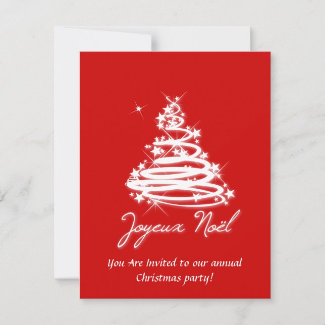 Joyeux Noël med julgranen Inbjudningar (Framsida)