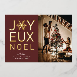 Joyeux Noel Modern och Classy Foil Card
