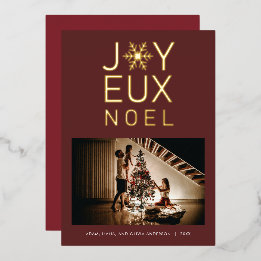 Joyeux Noel Modern och Classy Foil Card