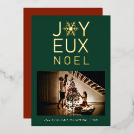Joyeux Noel Modern och Classy Foil Card