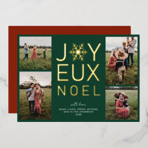 Joyeux Noel Modern och Classy Foil Helgdag Card
