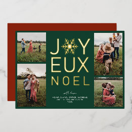 Joyeux Noel Modern och Classy Foil Helgdag Card