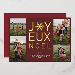 Joyeux Noel Modern och Classy Foil Helgdag Card