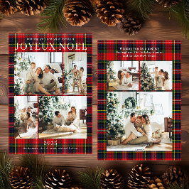 Joyeux Noel Multi Photo Red Play-Helgdag kort