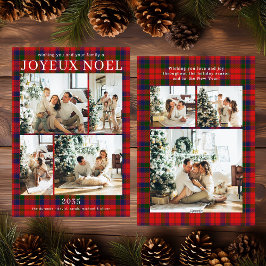 Joyeux Noel Multi Photo Red Play-Helgdag kort
