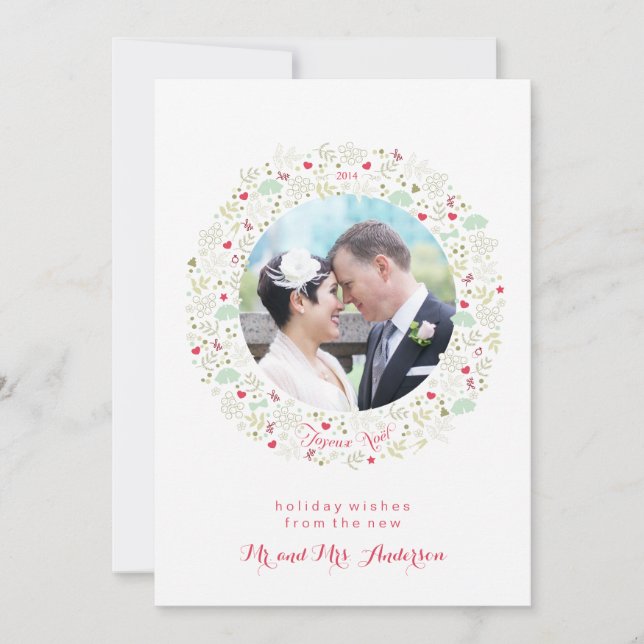 Joyeux Noel Newlyged julkort (Framsida)