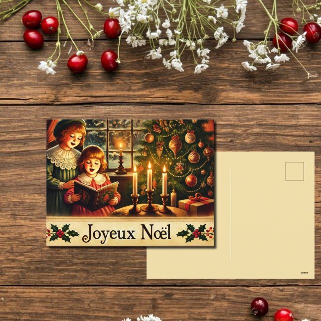 Joyeux Noël-nostalgic Helg Vykort (Skapare uppladdad)