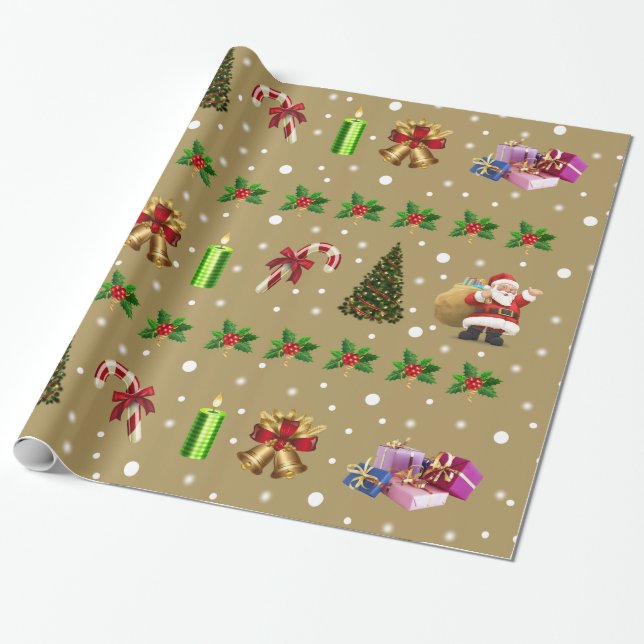 Joyeux noel-omslutning papper presentpapper (Utrullad)
