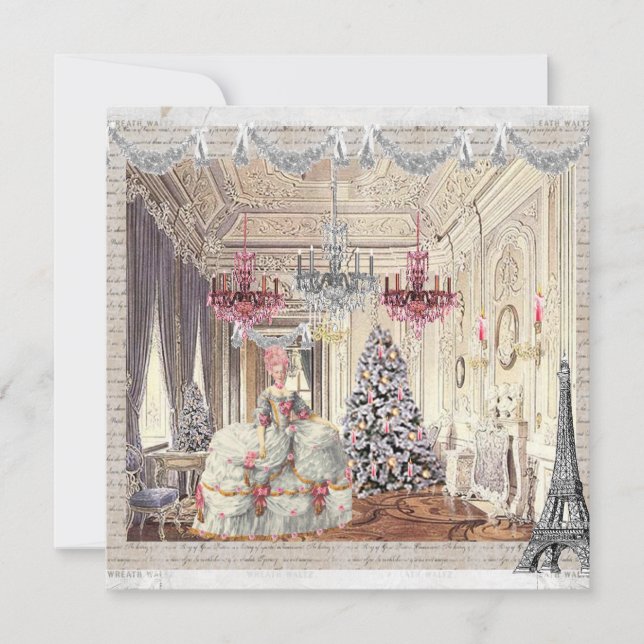 Joyeux Noel Palace de Versailles ~Marie Antoinette Julkort (Framsida)