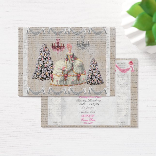 Joyeux Noel Palace de Versailles Marie Antoinette Visitkort (Skivbord)