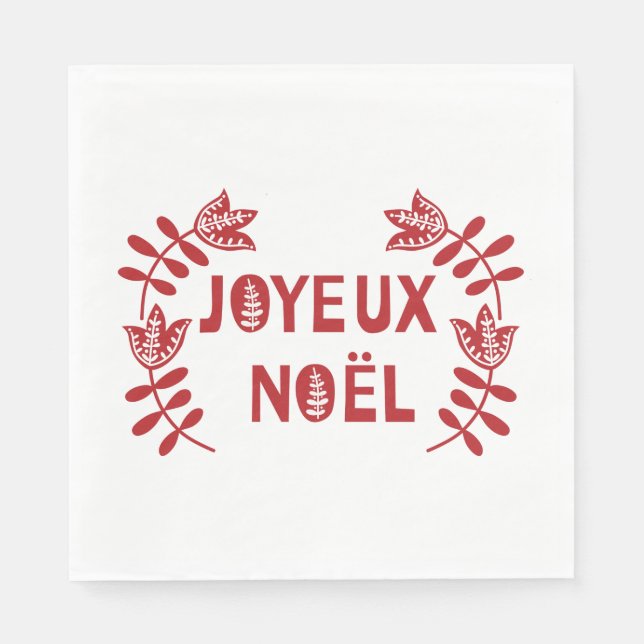 Joyeux Noel Papper Napkins Pappersservett (Framsidan)