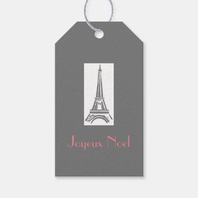 Joyeux Noel Paris Fransk jul Gift Märkre Presentetikett (Framsidan)