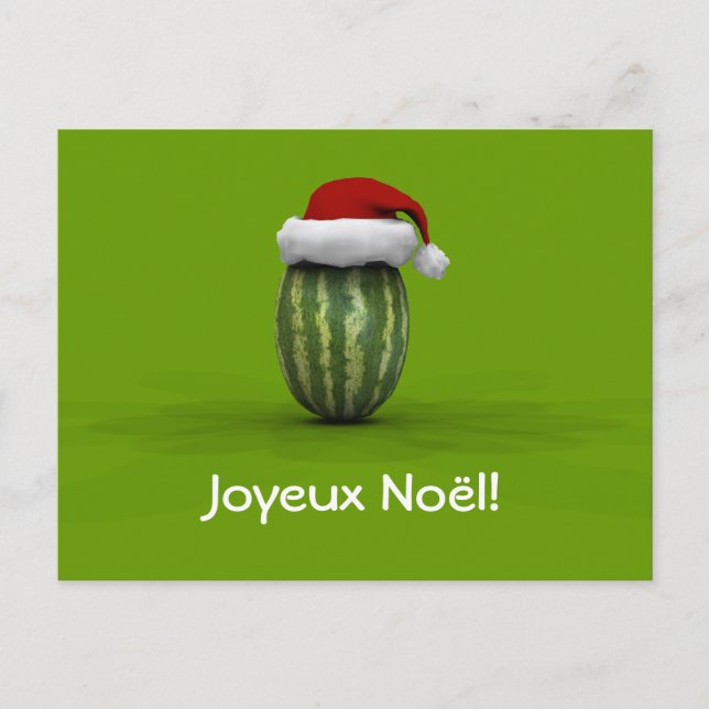 Joyeux Noël Pastèques Helg Vykort (Framsida)