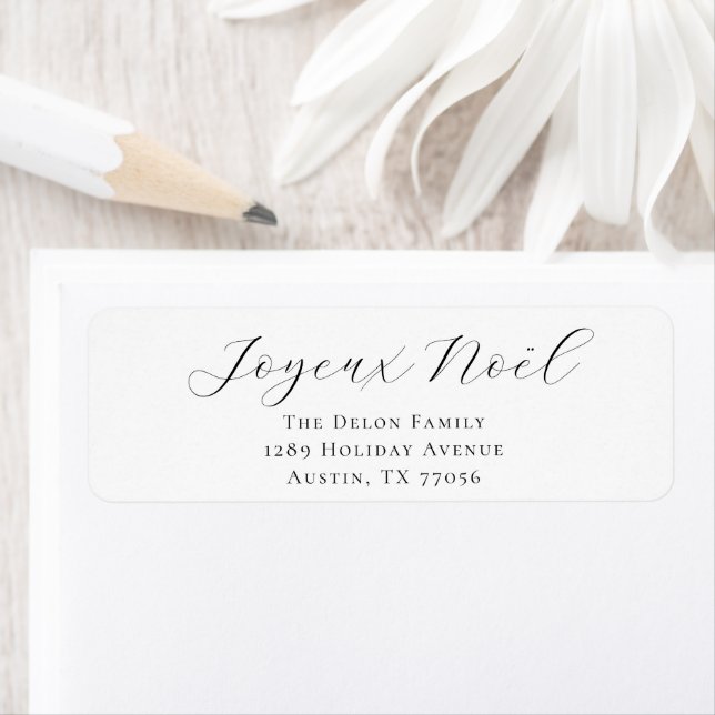 Joyeux Noel Personalized Chic Return Address Label Returadress Etikett (Insitu)