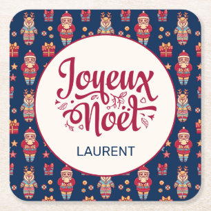 Joyeux Noel Personlig Underlägg Papper Kvadrat