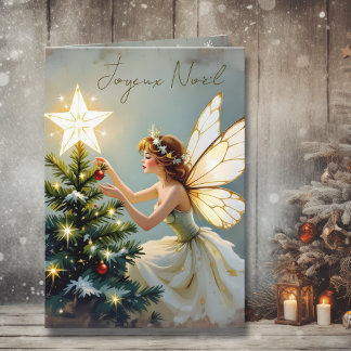 Joyeux Noël | Pretty Fairy Personalized Christmas Kort