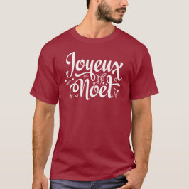 Joyeux Noel Red Fransk God jul T Shirt