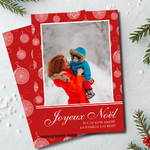 Joyeux Noël Red jul Dekoration Photo Julkort