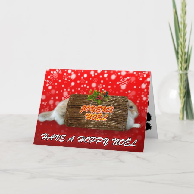 Joyeux noel Red Julafton - Kaninjulkort Helgkort (Framsida)