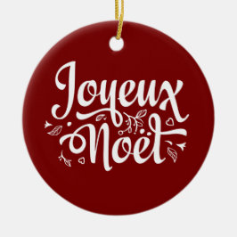 Joyeux Noel Red Julgransprydnad Keramik