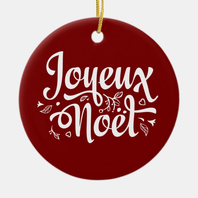 Joyeux Noel Red Julgransprydnad Keramik (Framsidan)