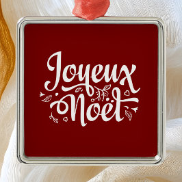 Joyeux Noel Red Julgransprydnad Metall