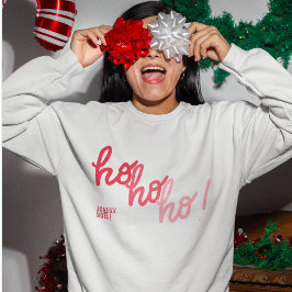 Joyeux Noel Red Pink Hohoho Typography Stylish T Shirt