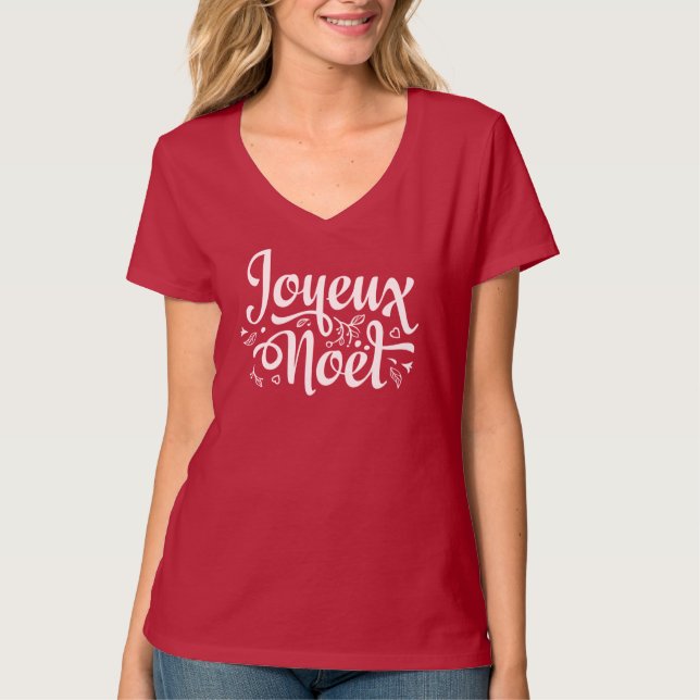 Joyeux Noel Red T Shirt (Framsida)
