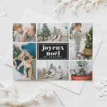 Joyeux Noël Retro Typography Black Photo Collage Helg Vykort<br><div class="desc">Celebrate the holiday season with a customizable "joyeux noël" photo collage postcard. This card features a retro bold typography design with plenty of space to add your own photo, names, and a personalized message. Perfect for sending festive cheer to family and friends. Available in various color options and cardstock types,...</div>