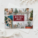 Joyeux Noël Retro Typography Red Photo Collage Helg Vykort<br><div class="desc">Celebrate the holiday season with a customizable "joyeux noël" photo collage postcard. This card features a retro bold typography design with plenty of space to add your own photo, names, and a personalized message. Perfect for sending festive cheer to family and friends. Available in various color options and cardstock types,...</div>