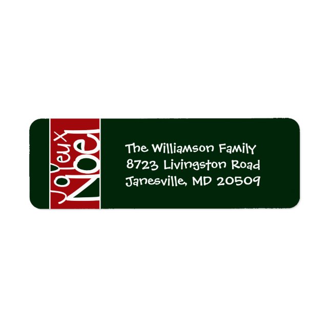 Joyeux Noel Returetiketters Returadress Etikett (Framsidan)