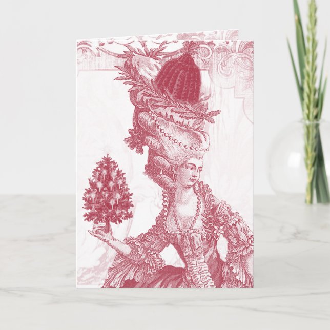 Joyeux Noel (rouge) god jul Helgkort (Framsida)