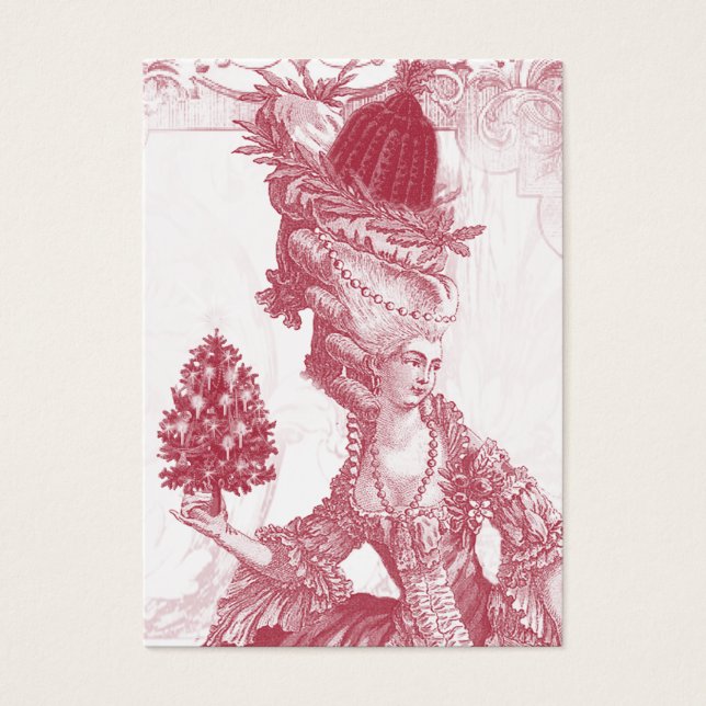 Joyeux Noel (rouge) Ivory Festive Gift Märkre Visitkort (Framsidan)