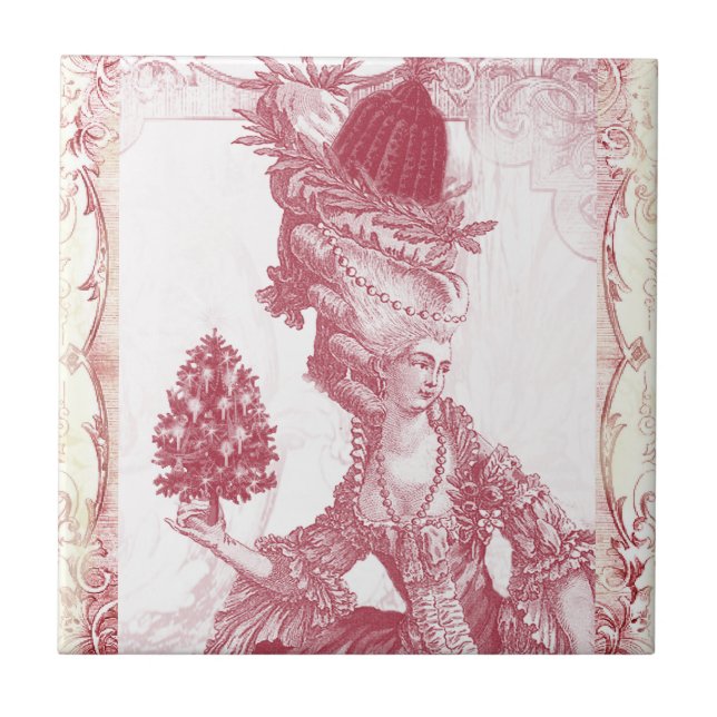 Joyeux Noel (rouge) Kakelplatta (Framsidan)