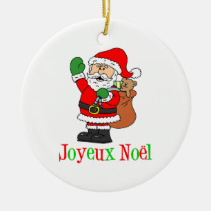 Joyeux Noel Santa Ornament