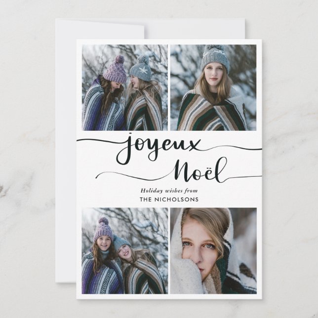 Joyeux Noel Script | Fyra Helgdag - foto Julkort (Framsida)