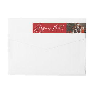 Joyeux Noel Script Photo Jul Returadress Etikettband