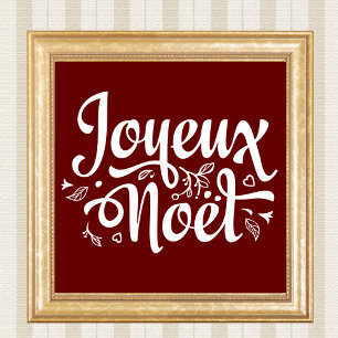 Joyeux Noel Simple Red Fransk Jul Poster