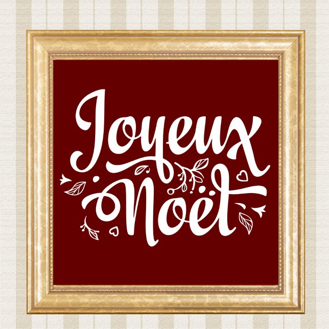 Joyeux Noel Simple Red Fransk Jul Poster (Skapare uppladdad)