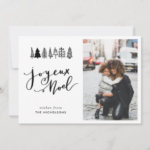 Joyeux Noel Simple Script-julfoto Julkort